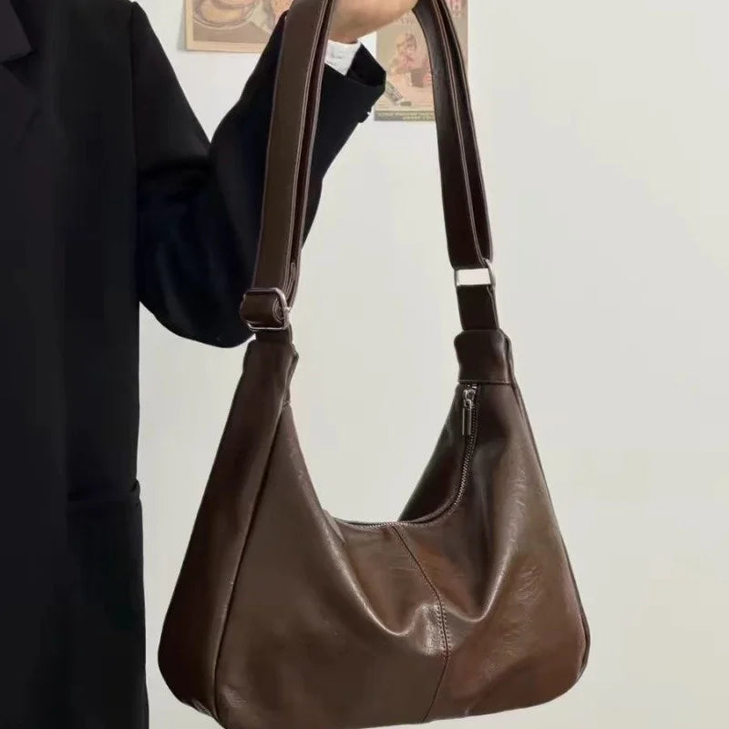 Fashion Soft PU Leather Tote Bags for Women Trend Female Simple Large High Capacity Shoulder Women Handbags Messenger Bags