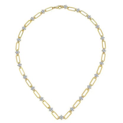 KEEP YES Total 8.8ct 4.5mm Round Full Moissanite Diamond Necklace for Women 925 Sterling Silver Clip Neck Chain Adjustable