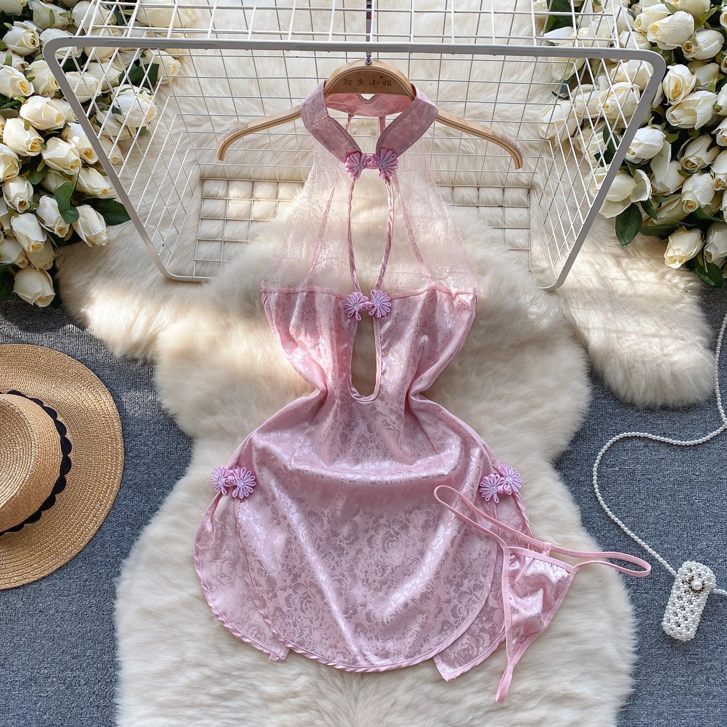 Women Lace Patchwork Velour Strappy Catsuits Fashion One Piece Combination Rompers Erotic Fashion Sexy Bunny Bodysuits Cosplay
