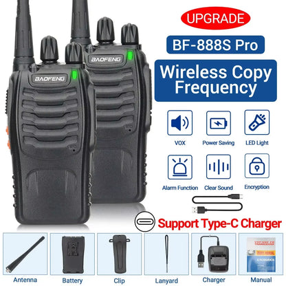 Baofeng BF-88E Walkie Talkie Wireless Copy Frequency Long Range UHF 400-470MHz Portable Ham Two Way Radio for Hunting