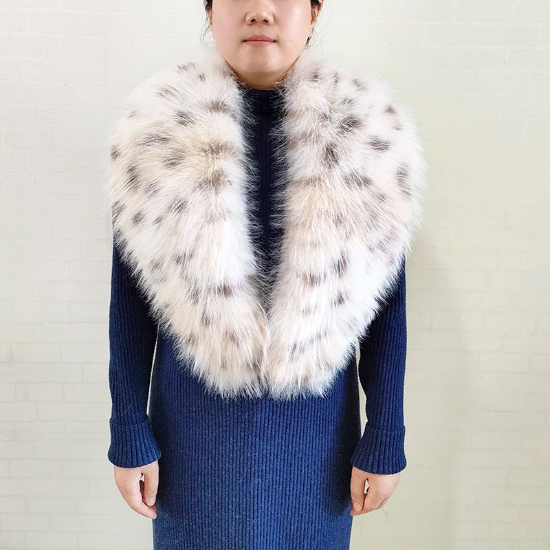Large Women Faux Fox Fur Scarf Winter Jackets Warm Fluffy Shawl Fashion Artificial Fur Collar And Cuff Set Fluffy Scarves Female