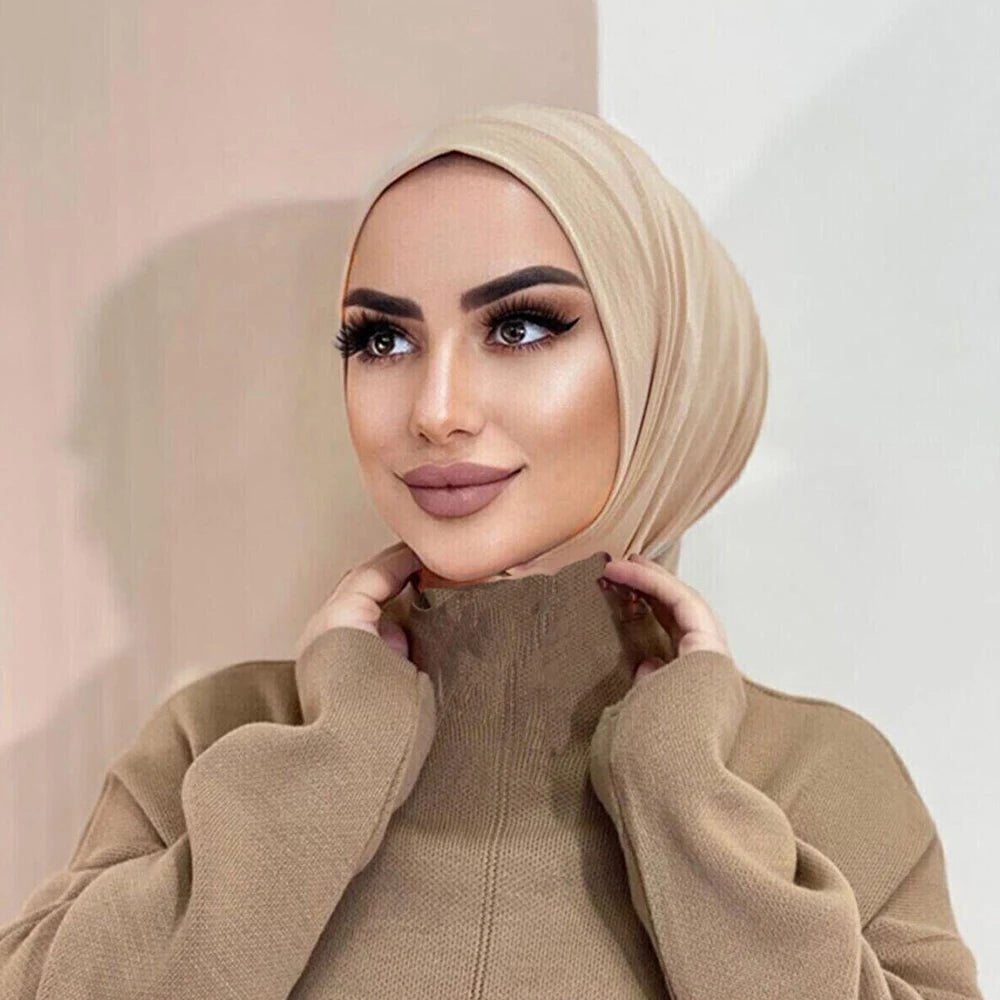 Ready To Go Full Cover Inner Instant Hijab for Ladies Girls Women With Tie Back Buttons Premium Quality Jersey Scarf