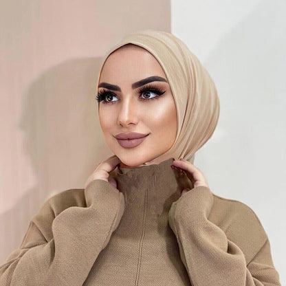 Ready To Go Full Cover Inner Instant Hijab for Ladies Girls Women With Tie Back Buttons Premium Quality Jersey Scarf