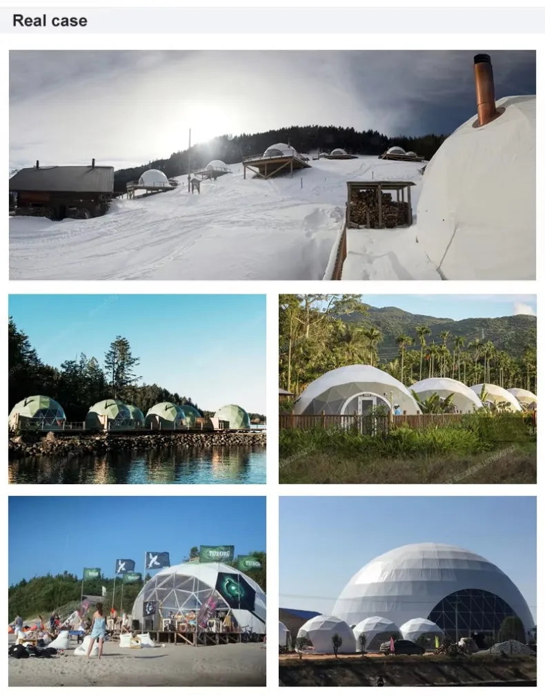 Flame Retardant Geodesic Dome Liner, Aluminum Foil Thermal Canvas Inner Cover for Outdoor Glamping Tent Accessory