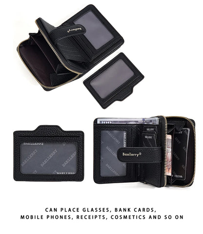 Baellerry Women Stylish Zip Around Card Wallet Multi-Functional RFID Blocking Purse 6 Card Slots and Coin Pocket Minimalist Gift