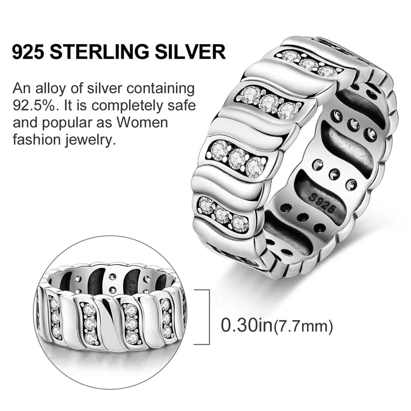 2026 New 925 Sterling Silver Rings Zircon Sparkling CZ Rings Rings For Women Original Wedding Fine Jewelry Accessories Gifts