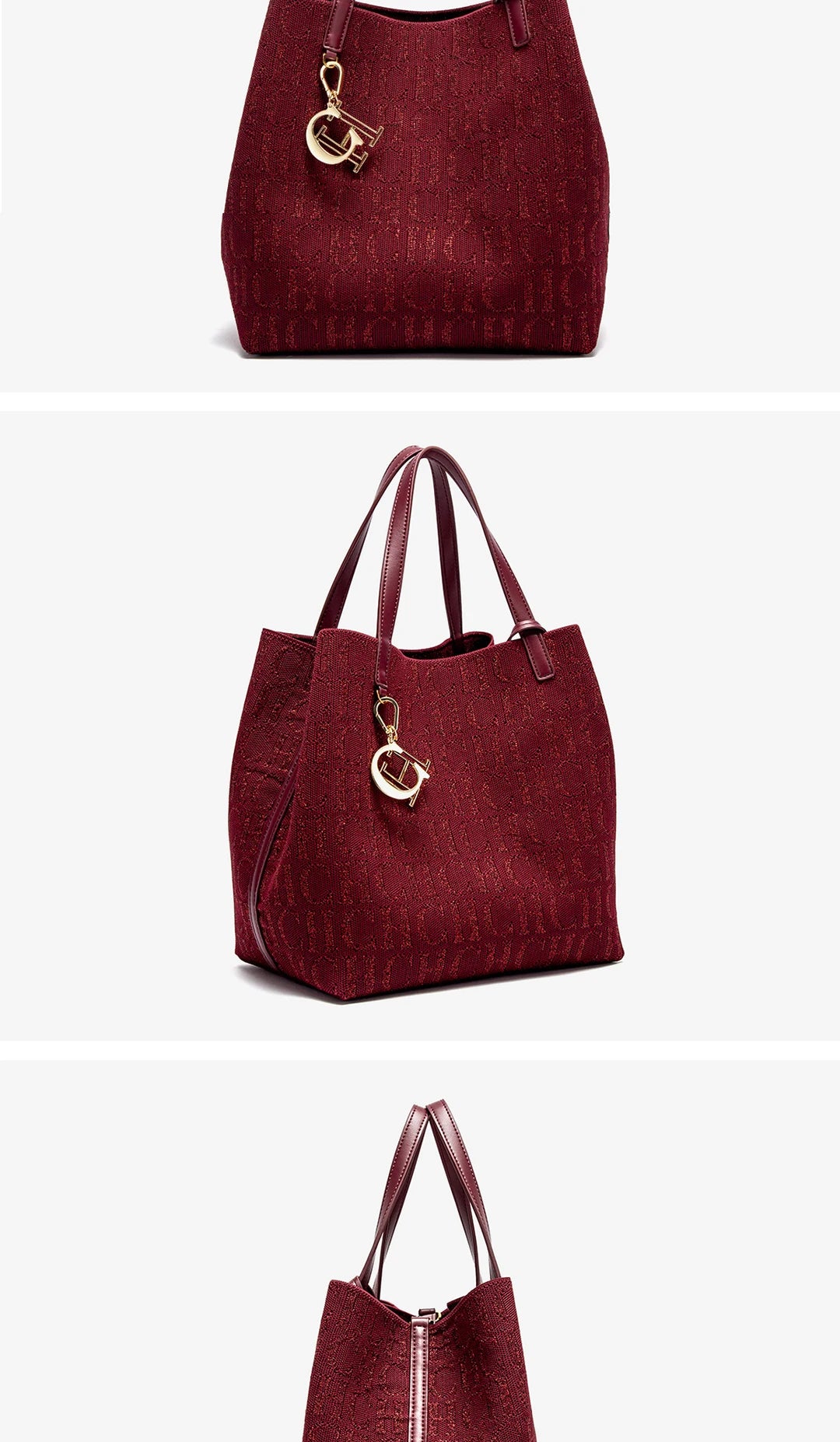 CH Women's Shoulder Bag Simple Solid Color Gold Letter Printed Design Women's Large Capacity Daily Commuter Bag Women's Handbag