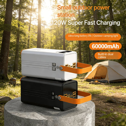30000mAh 60000mAh Portable Power Bank 120W Fast Charging Power Station Emergency Power Bank LED Charger for Home Camping Phone