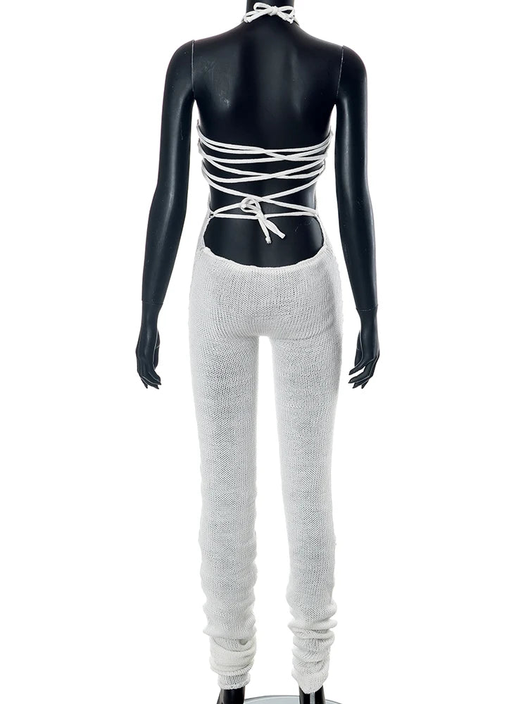 Sisterlinda Fashion Trend Y2K Jumpsuits Women Patchwork Sleeve Bandage Stretch Hipster One Piece Overalls Female Streetwear 2023