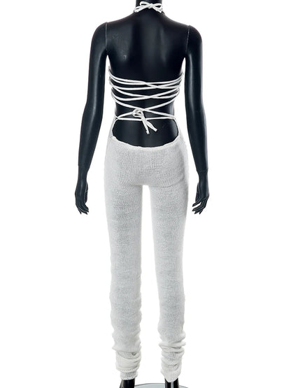 Sisterlinda Fashion Trend Y2K Jumpsuits Women Patchwork Sleeve Bandage Stretch Hipster One Piece Overalls Female Streetwear 2023