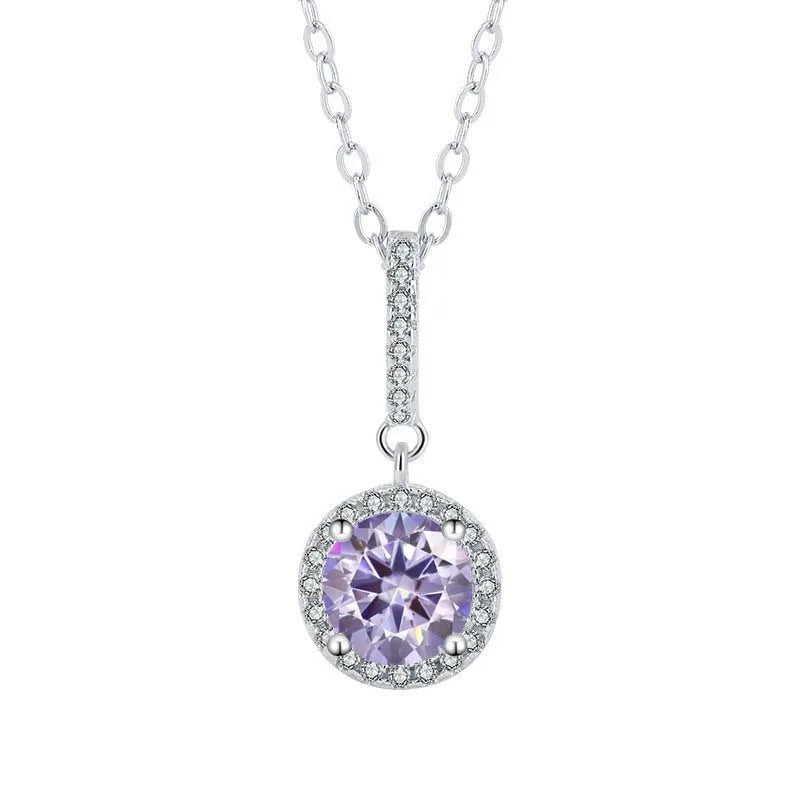 TY D VVS1 Moissanite Pandent Necklace GRA Certified 0.5-2ct Lab Diamond s925 Sterling Silver Dainty Necklaces for Women