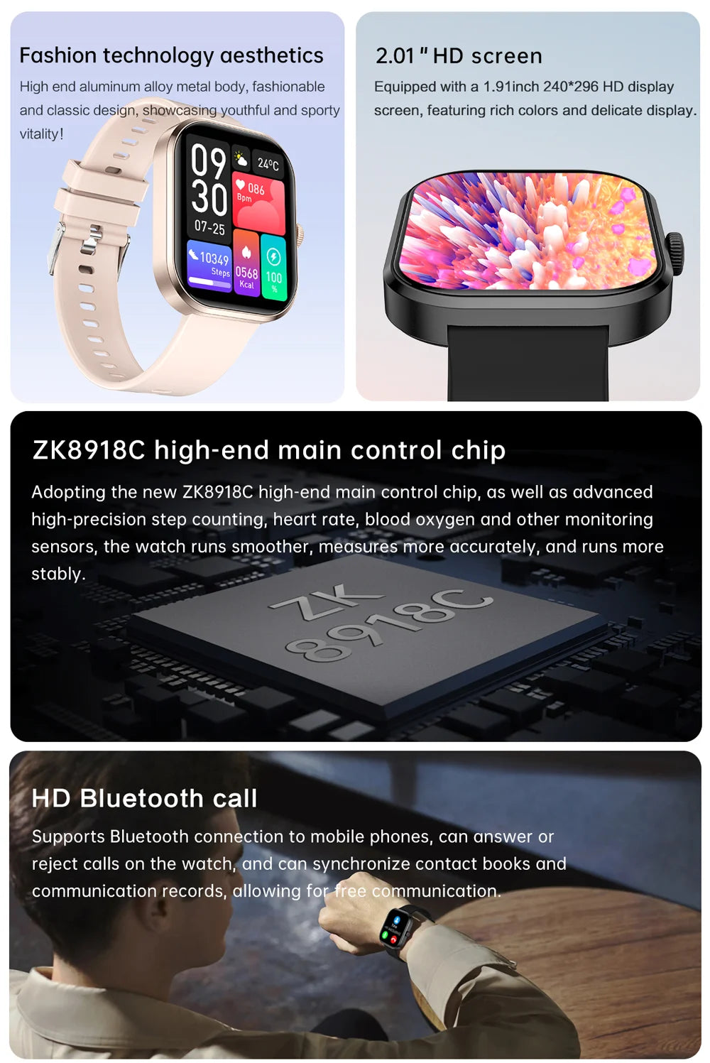 2026 New Smart Watches Women Full Touch Screen Bluetooth Call Waterproof Sport Fitness Tracker Lady Watches Smartwatch For Men