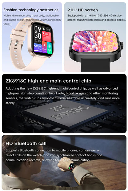 2026 New Smart Watches Women Full Touch Screen Bluetooth Call Waterproof Sport Fitness Tracker Lady Watches Smartwatch For Men