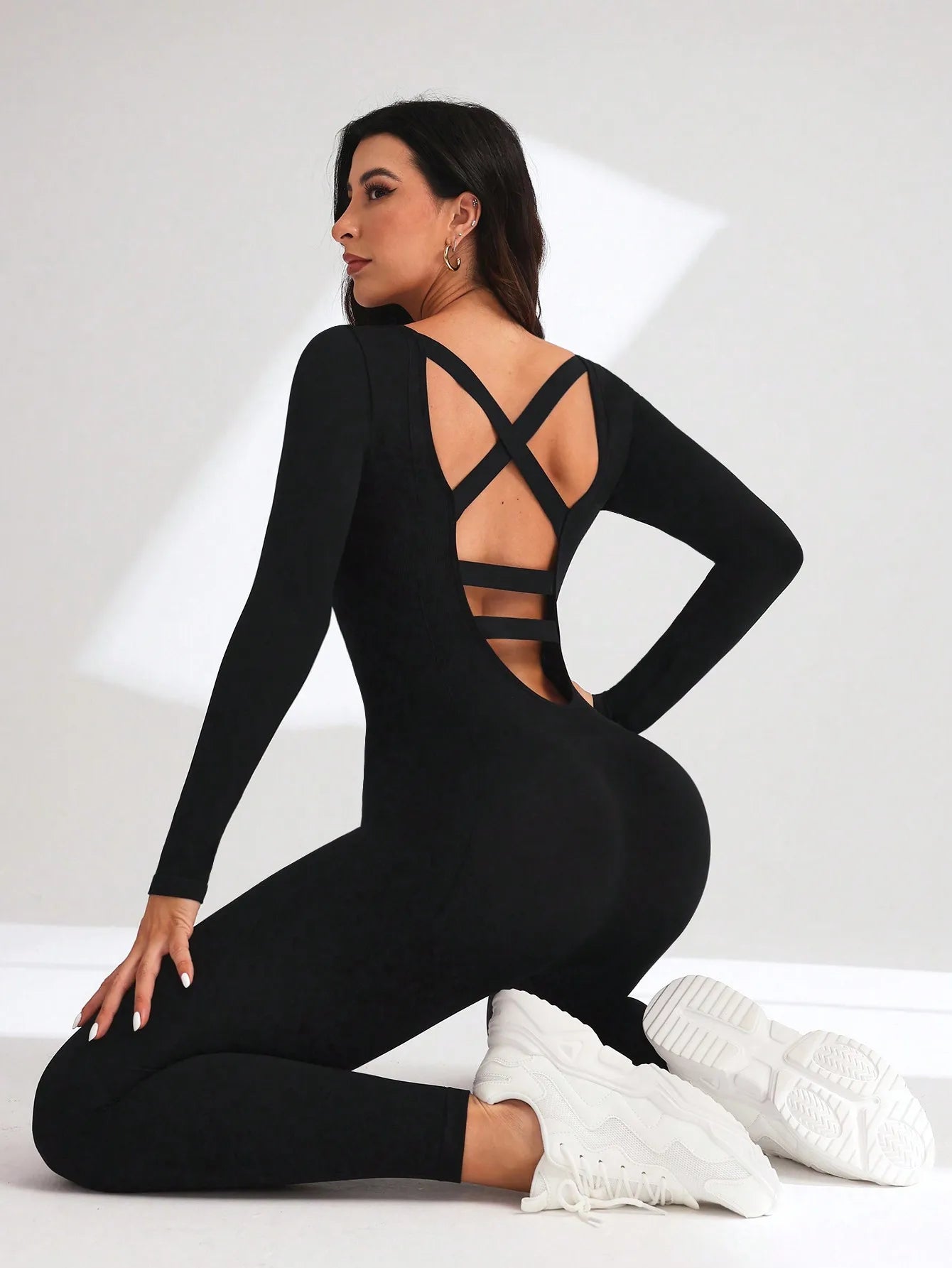 Women Yoga Jumpsuits Workout Long Sleeve Sport Jumpsuits
