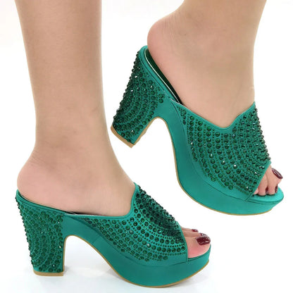2023 Fashion Women Summer Autumn Skid-proof Square Toe Shoes  Heels Italian Woman Wedding for Party Shoes