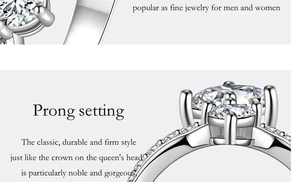 PERFANY 1.3CT Moissanite Ring for Women S925 Pure Silver Crown Double Layer Design Laboratory Diamond Wedding Luxury Jewelry