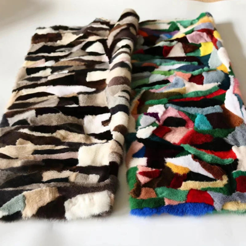 real mink fur material and mattress fur can be handmade into clothing inner lining