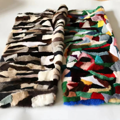 real mink fur material and mattress fur can be handmade into clothing inner lining