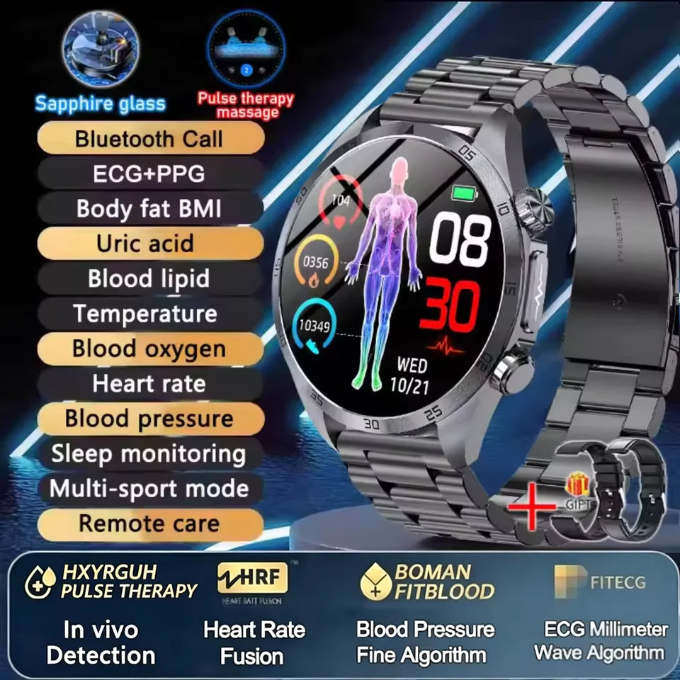 2026 New Medical Grade ECG Smart Watch Laser Treatment Accurate Measurement Blood Lipid Blood Oxygen BMI Sport Health Smartwatch