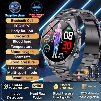 2026 New Medical Grade ECG Smart Watch Laser Treatment Accurate Measurement Blood Lipid Blood Oxygen BMI Sport Health Smartwatch