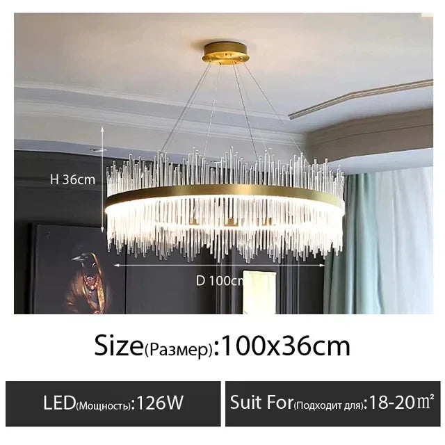 Modern Luxury Crystal Ceiling Chandelier Stainless Steel Living Room Lights Home Decor Dining Room Pendant Lamp Interior Bedroom