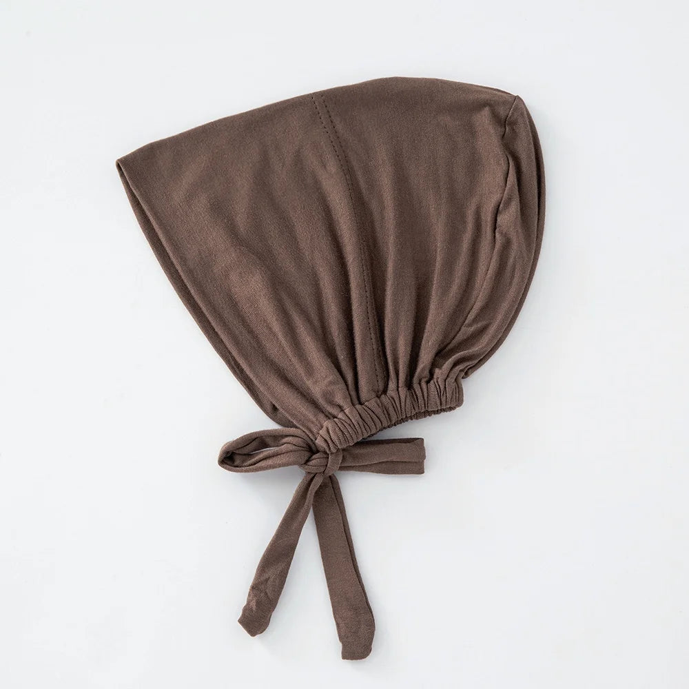 82 Colors Tie-Back Undercaps Fashion Women's Inner Hijab Muslim Cap Bonnet Plain Islamic Cotton Spandex Jersey DEW Underscarf