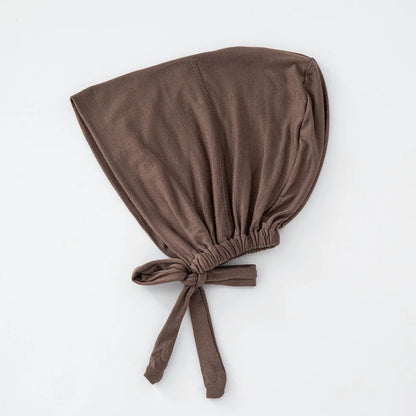 82 Colors Tie-Back Undercaps Fashion Women's Inner Hijab Muslim Cap Bonnet Plain Islamic Cotton Spandex Jersey DEW Underscarf