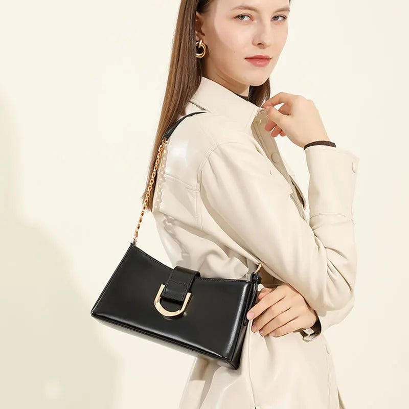 Genuine Leather Women's Bag Luxury Designer Adjustable Shoulder Bags Classic Crossbody Chain Bag Cowhide Fashion Handbags 2979