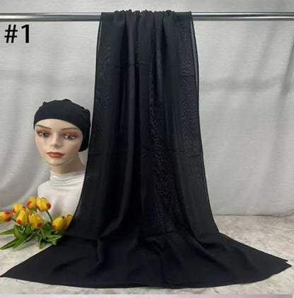 Mini Modal Hijab with Undercap Set Basic Stretchy Pullover Headscarf Thin Breathable Sunscreen Head Wrap Hijabs Scarf 165*50cm
