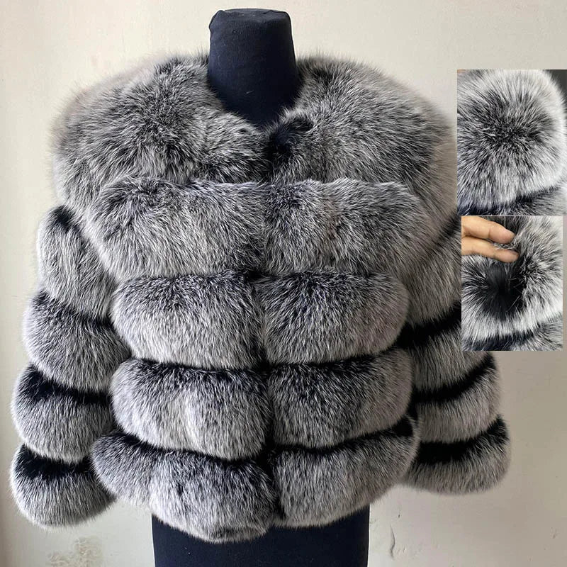 Women's Fur Coat Fox Fur Jackets for Women Clothing Natural Real Fox Fur Jacket Coats for Women Fur Jacket in Promotion