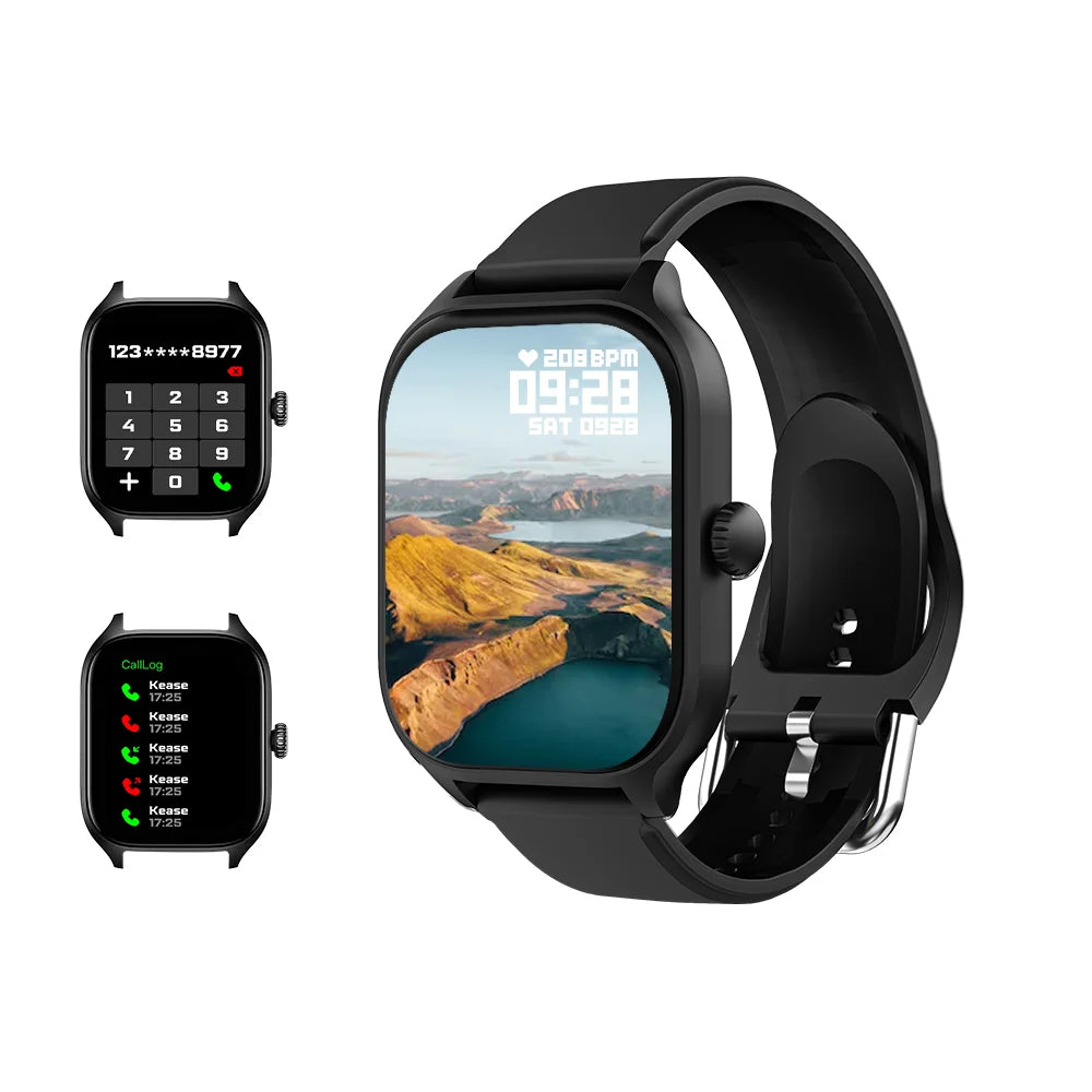KESHUYOU H9 2025 Smart Watch 2.01-inch HD Display Receive Make Calls Message Preview Sport Mode Weather Forecast Smart Watch