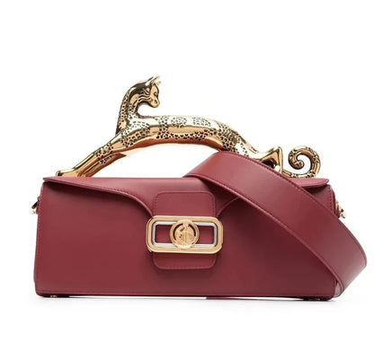 Pencil Cat Bags for Women Famous Luxury Brand Metal Handle Designer Handbag Fashion Rectangular Box Shape High End Shoulder Bag