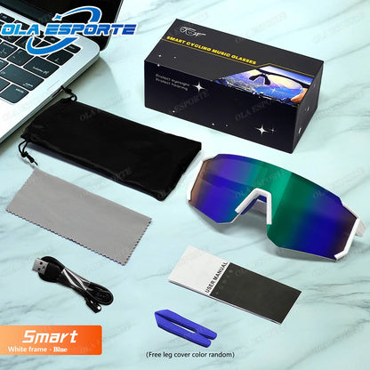 2026 New Smart Glasses Bluetooth Call Audio Music Player Glasses Smart Sunglasses UV Anti Glare Man Glasses for Outdoor Cycling