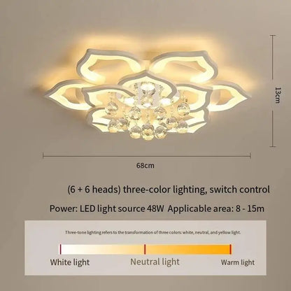Modern Crystal Creative Ceiling Lamp Luxury Chandelier for Living Room Bedroom Kitchen Foyer LED Indoor Lighting Luster Fixture