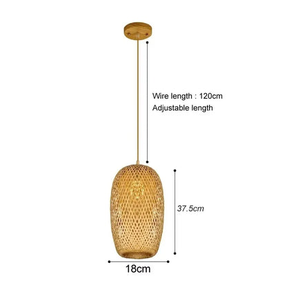 Newest Bamboo Pendant Lamp Ceiling Lights Rattan Wicker Lustre Hand Knit Braiding Suspended Home Dining Braided Indoor Decor Hot
