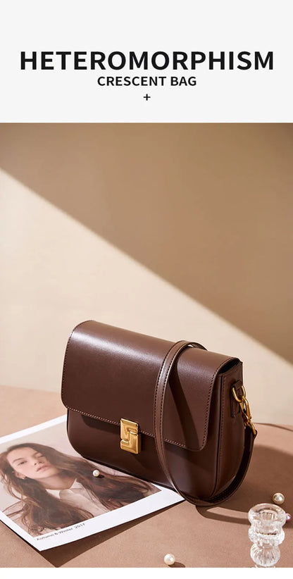 Luxury Genuine Leather Women Bag 2025 New Women's Shoulder Bag High Quality Cowhide Square Crossbody Bags Designer Handbags