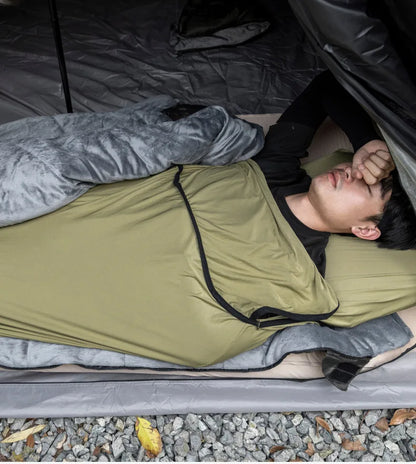 HIKEMAN Ultralight Portable Camping Sleeping Bag Liner Elastic Envelope Style for Adults Outdoor Hiking Washable Hotel Use