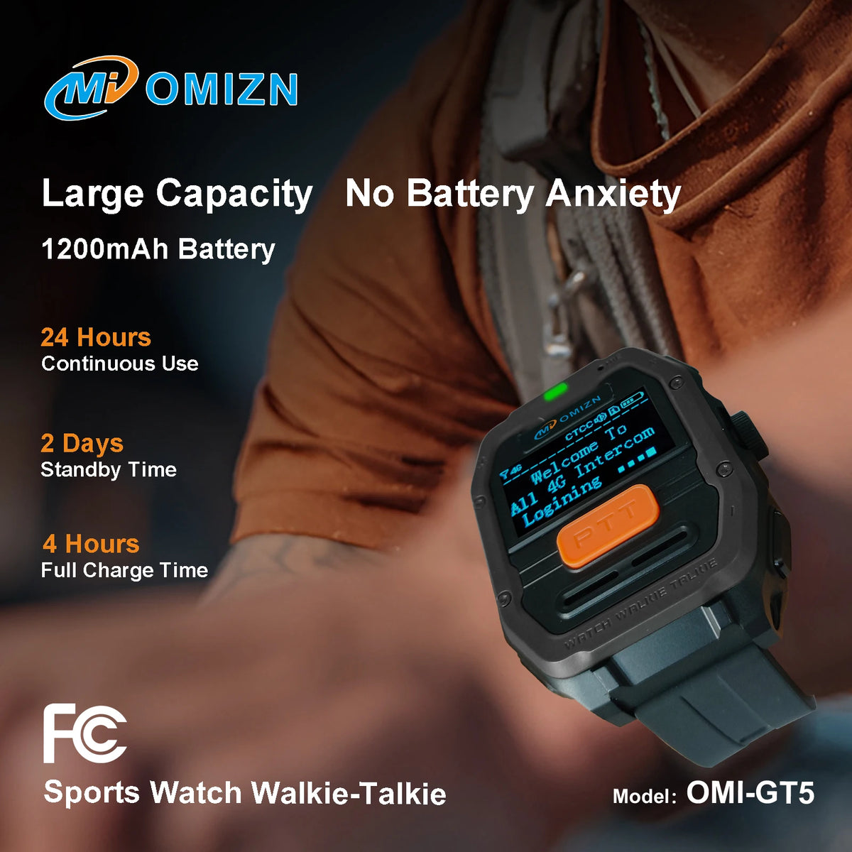 OMIZN Walkie Talkie Camping 4G Radios Mode Analog Portable Network Radio AES256 Waterproof Unlimited Distance Calling OMI-GT5