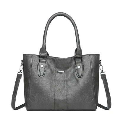 New Soft Leather Handbag For Women Vintage Shoulder Tote Bag Luxury Designer Ladies Large Capacity Purse Commute Bags Sac A Main