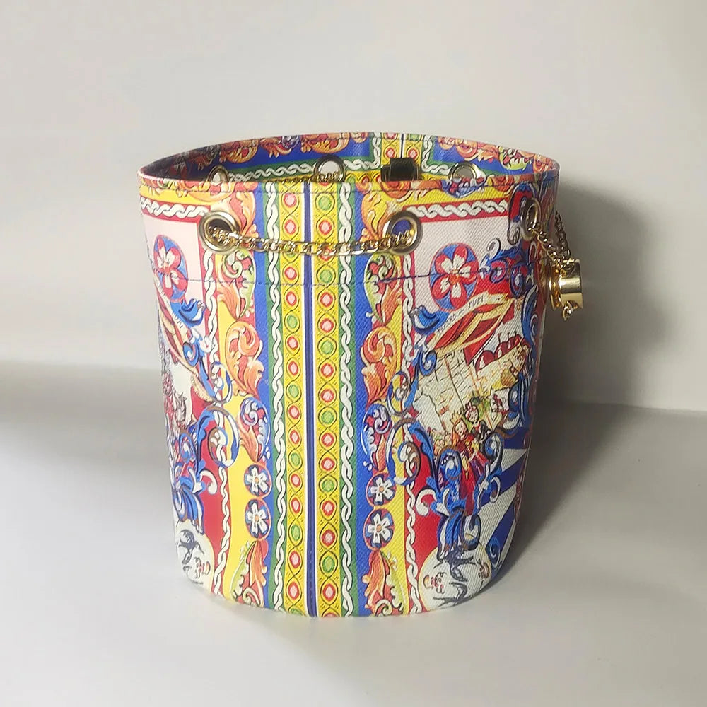 Bucket bag 2024 new casual large-capacity crossbody bag luxury chain shoulder bag women's bag