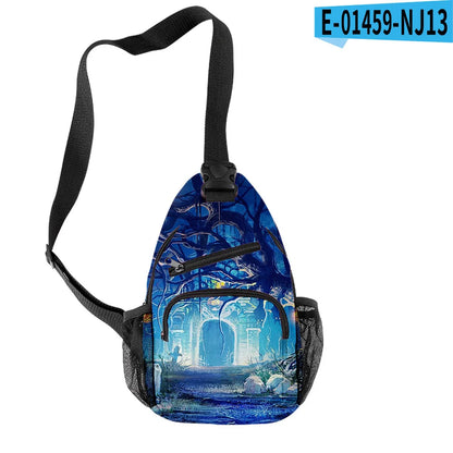 Fashion Youthful Halloween Skeleton Boys/Girls 3D Printed Chest Bags Oxford Waterproof Sports Crossbody Travel Bag Shoulder Bags