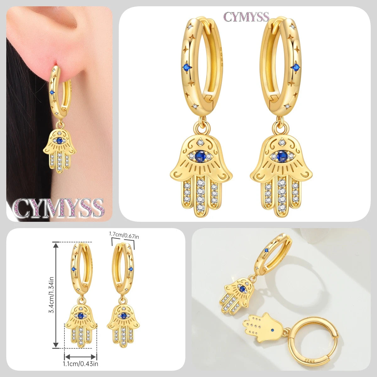 Original 925 Sterling Silver Heart Vintage Luxury Earrings Fashion 18K Gold Hoop Earrings for Women Piercing Jewelry Aretes 2026