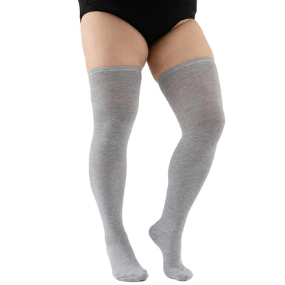 Black White Striped Long Socks Plus Size Elastic Over Knee Thigh High Stockings Autumn Winter Leg Warmers for Oversized Women XL