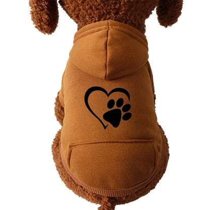 Autumn and Winter Pet Clothes Warm Doggy Clothing Puppy Sweatshirt Sport Pocket Hoodies for Small Dogs Cats Soft Fleece Sweater