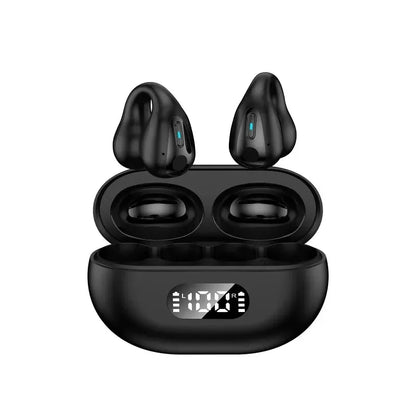 NEW TWS Q80 Wireless Headphones Bluetooth 5.3 Bone Conduction Earphones Earclip Design Touch Control Led Earbuds Sports Headsets