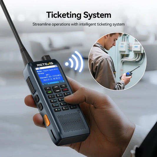 Retevis C63 UHF Walkie Talkie Portable 5W Long-lasting Battery Communication Radio LCD Screen TypeC Emergency for Hotel Security