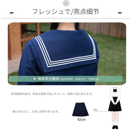 Student JK Uniform Women's High School Korean Chinese School Uniforms Navy Sailor Outfit Short Sleeve Suit Japan Seifuku Girl