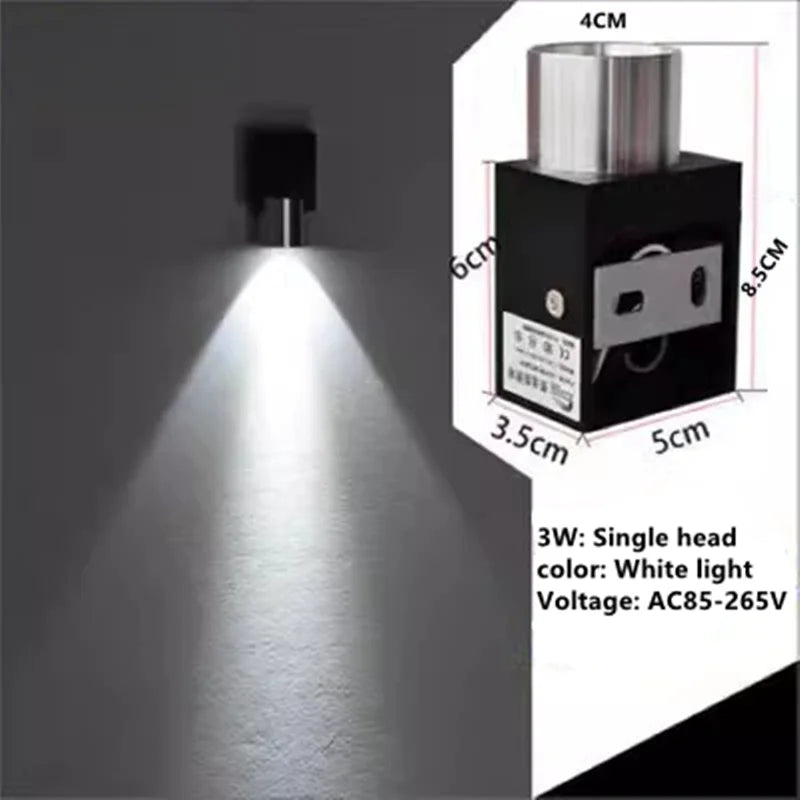 Indoor LED wall lamp 3W 6W aluminum lighting bedroom living room decoration corridor bar KTV lamp corridor wall lamp A85-265V