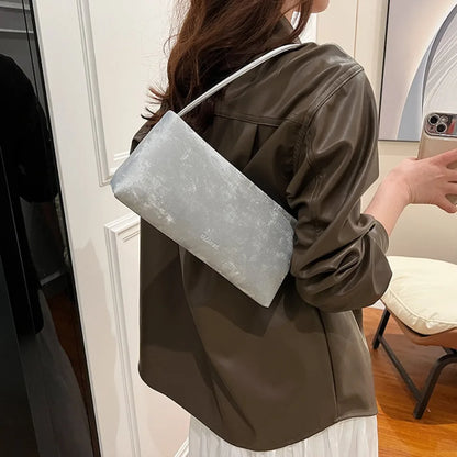 AMYMANG Women Small PU Leather Design Square Underarm Shoulder Bag 2026 New Trendy Crossbody Bag Female Handbags and Purses