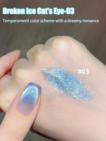 1-24pcs WS Romantic Purple Cat Eye Gel Nail Polish New Style Super Flash Versatile Whitening Purple Glass Bead Cat Nail Salon